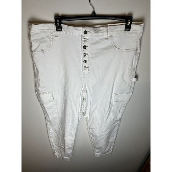 American Eagle Next Level Stretch White  Button Fly High Rise Jegging Size 24 SH - Picture 1 of 12